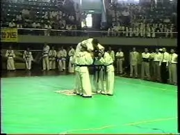 Rodrigo Palma conquista ouro no Mundial de Hapkido 1997 na Coreia sob a orientação do Mestre Luiz Miele